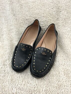 Coach Black Leather Marley Driver Slip On Loafers